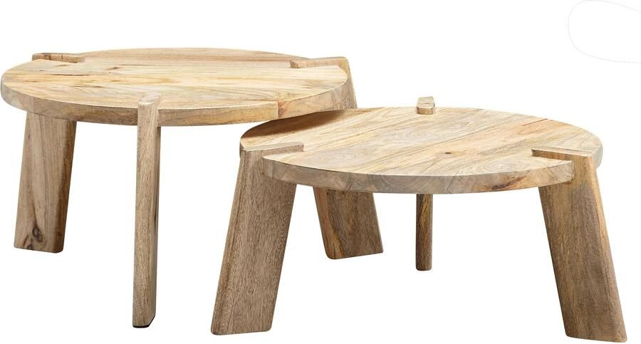 Sky Style Lava Ronde Salontafel Set Lichtbruin