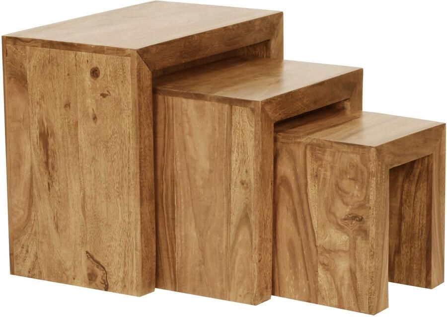 Wohnling Bijzettafelset MUMBAI acacia bruin 3-delig - Foto 3