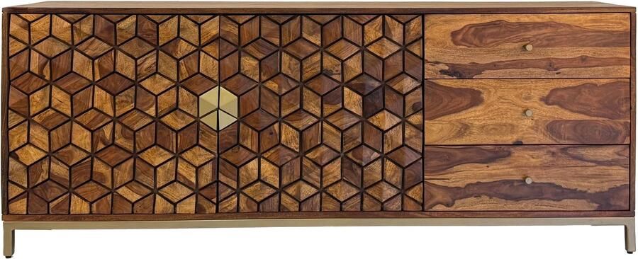 Wohnling Dressoir sheeshamhout 180 cm breed goud WL7.040