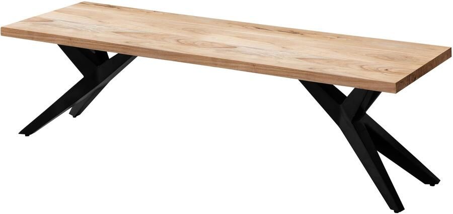 Ervesto Acacia Eetkamerbank 160x45x45 cm Industrieel Keukenbank Licht goudbruin Handgemaakt Maximaal 250 kg draagvermogen - Foto 2