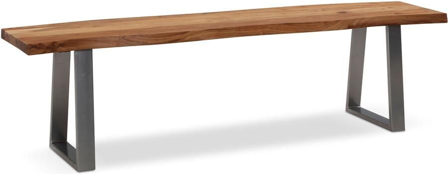 Wohnling Eetkamerbank acaciahout chroom 120 cm