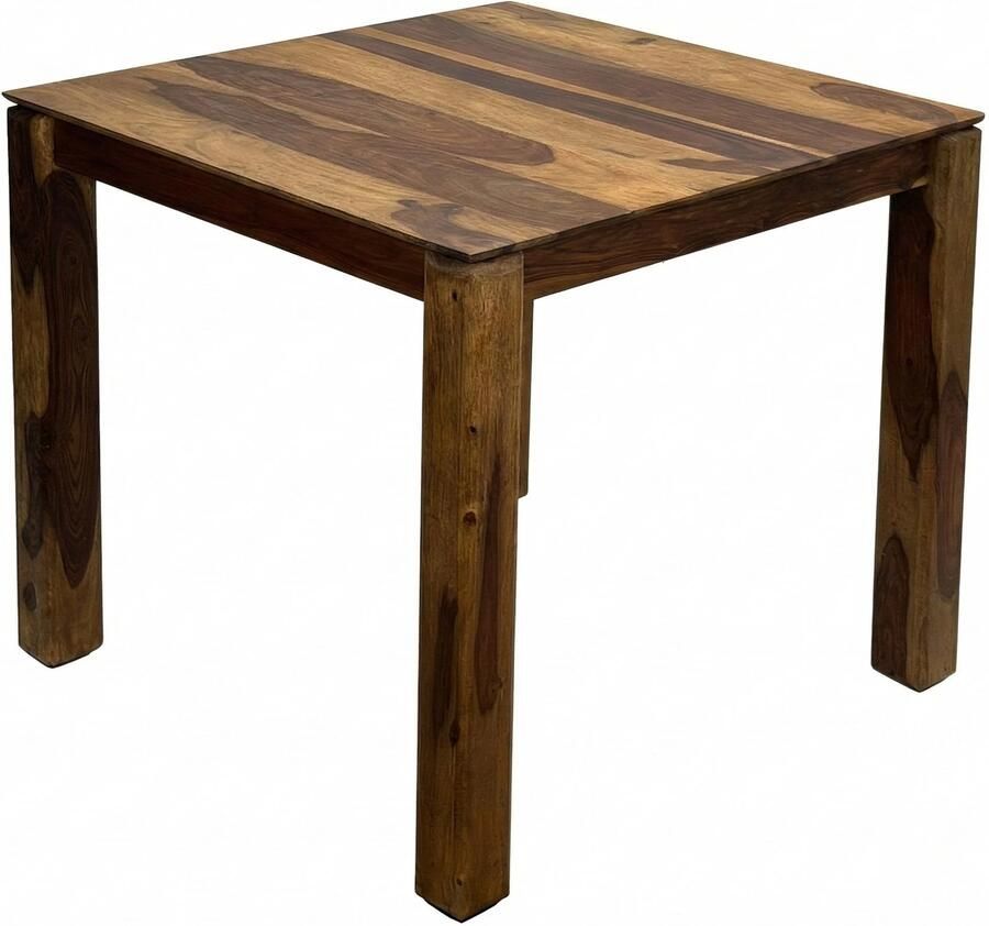 Wohnling Eettafel sheeshamhout bruin 80x80 cm Bruin