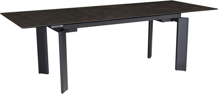 Wohnling Eettafel zwart glaskeramiek 180 cm breed