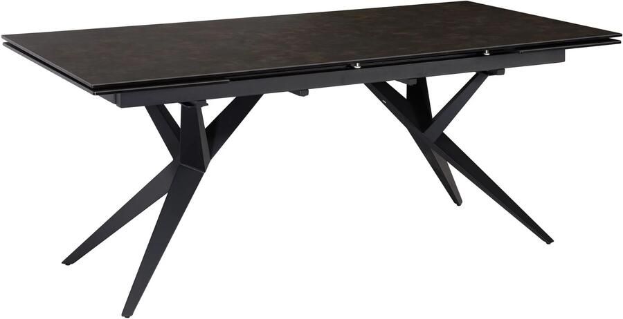 Wohnling Eettafel zwart keramiek uitschuifbaar 180 cm