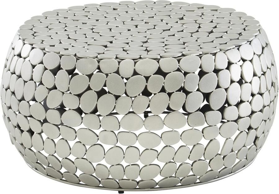 Wohnling Koffietafel Aluminium 66x66x32 cm Salontafel Metaal Zilver | Tafel Woonkamer Rond | Woonkamertafel Modern | Kleine Bijzettafel