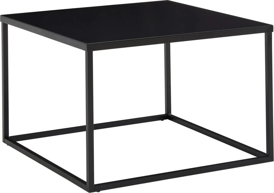 Wohnling Koffietafel Metaal 60x60x40 cm Vierkante Salontafel Zwart | Tafel Woonkamer Industrieel | Kleine Bijzettafel Woonkamertafel