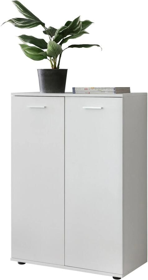Wohnling ladekast SVENJA met 2 deuren 71x104x35cm polyvalente kast hout wit | Halkast helder modern | Kast klein | Sideboard mat dressoir | Commode meubilair van de ladenkast - Foto 2