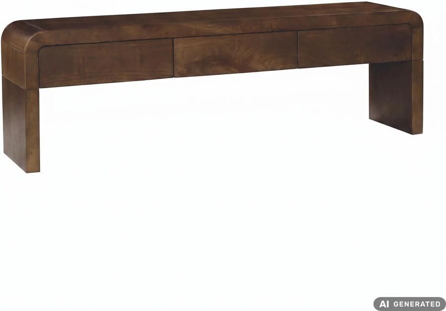 Wohnling Lowboard 160cm TV-meubel Mango Massiefhout Rechthoekig met 3 Lades Design TV-kast Moderne TV-tafel TV-meubel TV-dressoir Handgemaakt