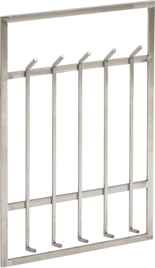 Wohnling metaal zilver 60x100x7 5 cm design hal kapstok staal | Wandpaneel haakrail | Garderobemuur | Kapstok gang