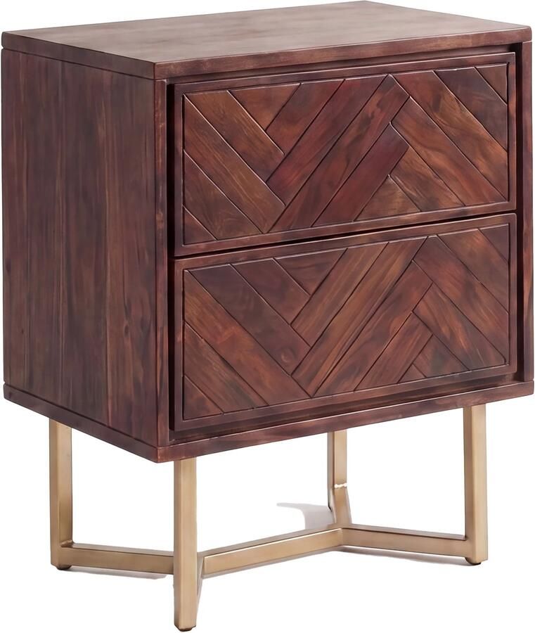 Wohnling Nachtkastje acaciahout bruin 57 cm hoog