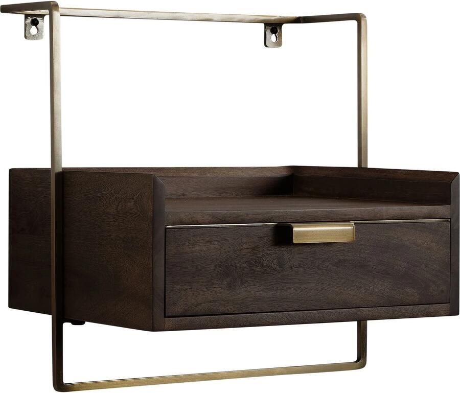 Wohnling Nachtkastje bruin mangowood hangend 44 cm