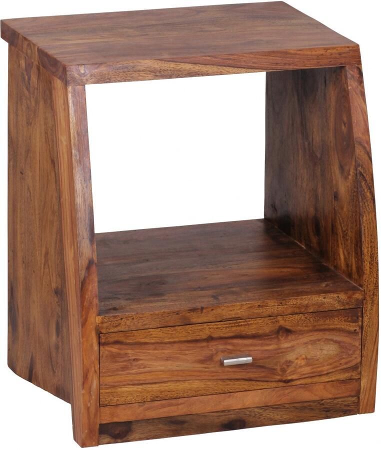 Wohnling Nachtkastje MUMBAI sheeshamhout 53 cm hoog