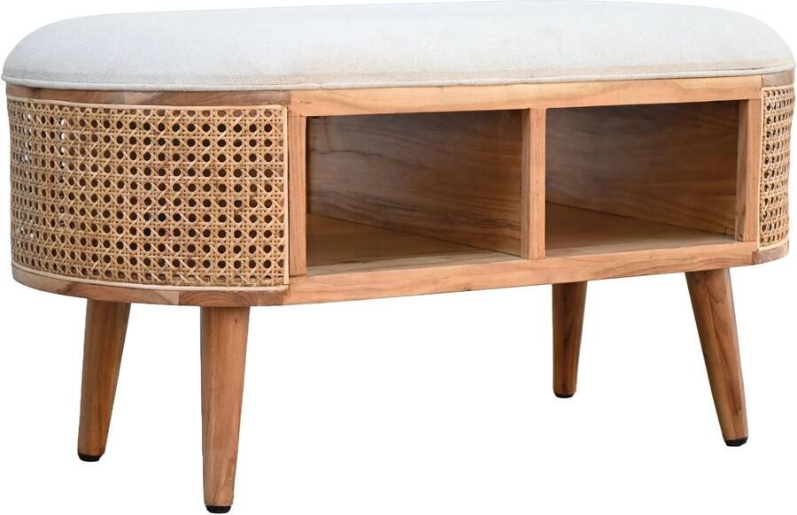 Wohnling Poef vlechtwerk 90 cm retro