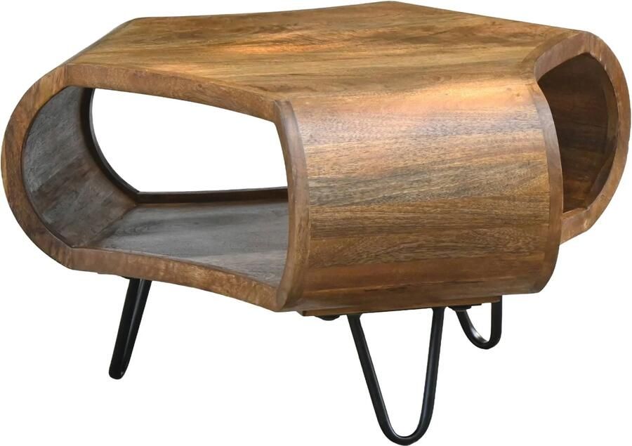 Wohnling Salontafel mangohout 60x60 cm met opberging