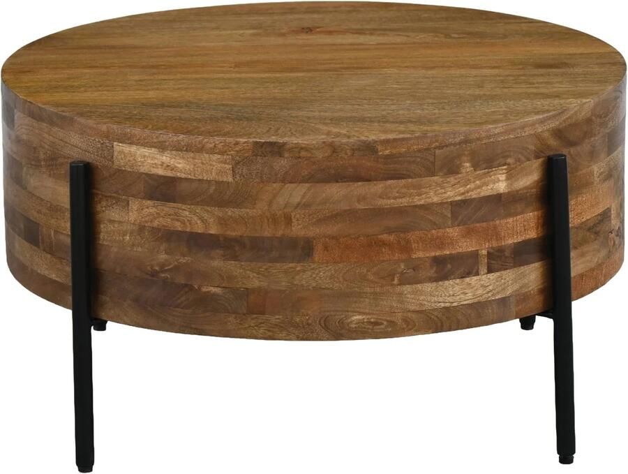 Wohnling Salontafel mangohout rond 70 cm diameter