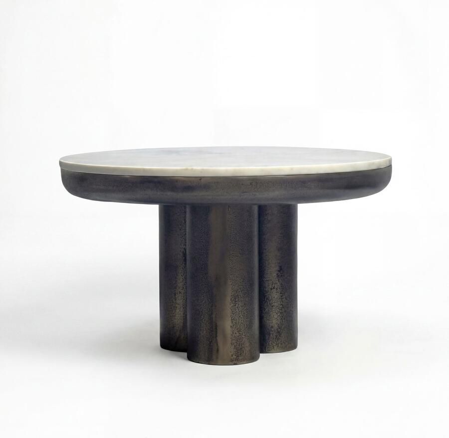 Wohnling Salontafel metaal marmer wit 60 cm