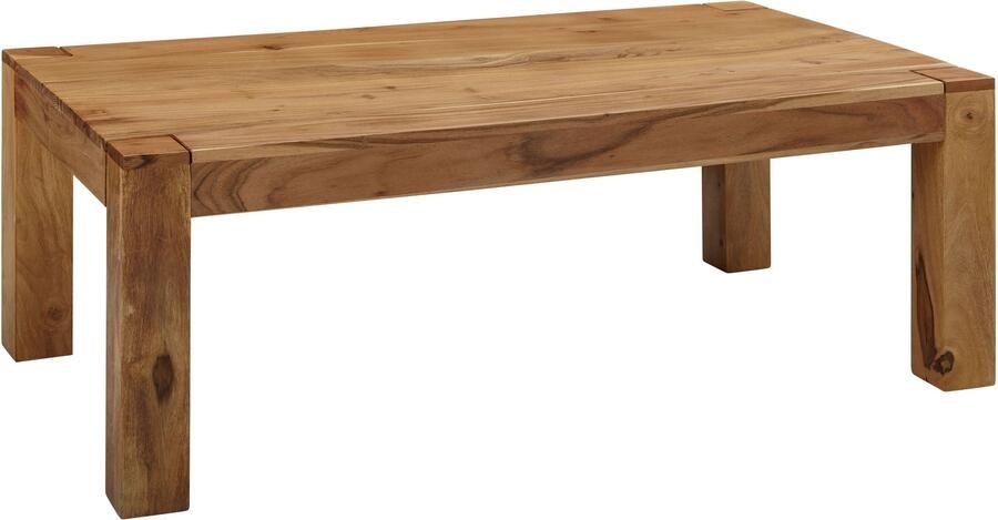 Sky Style salontafel MUMBAI massief hout acacia 110 cm breed salontafel design natuur landelijke stijl bijzettafel - Foto 2