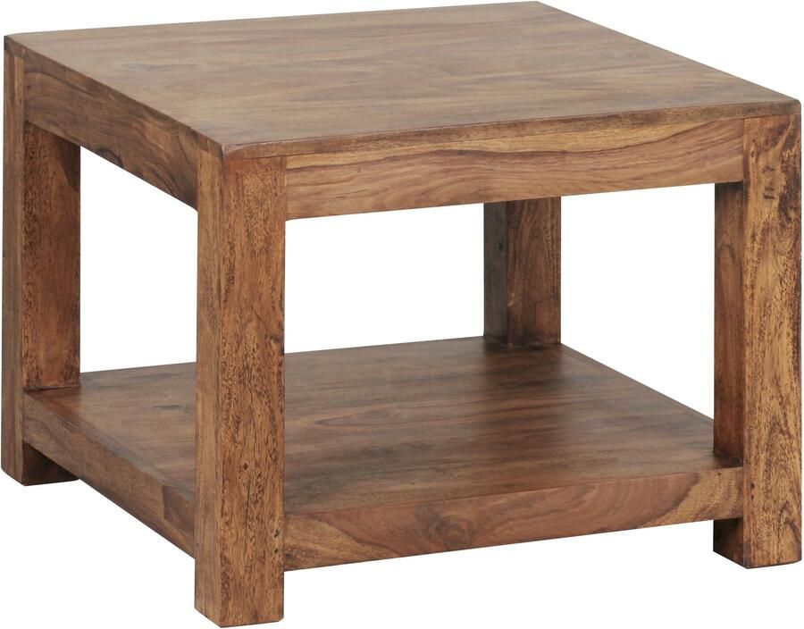 Sky Style salontafel MUMBAI massief hout Sheesham 60 x 60 cm salontafel design donkerbruin landelijke stijl bijzettafel - Foto 2