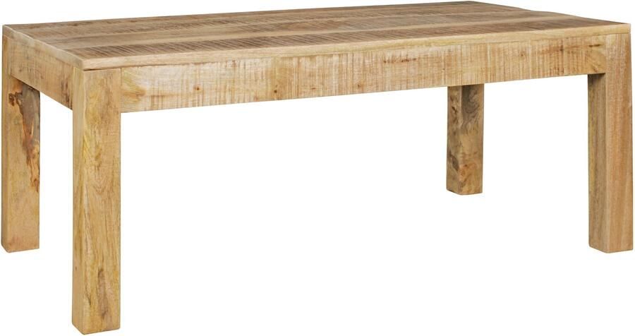 Wohnling salontafel RUSTICA 110 x 60 x 47 cm massief hout Mango Nature | Landelijke stijl salontafel Rustieke Koffietafel | Massief houten tafel woonkamer