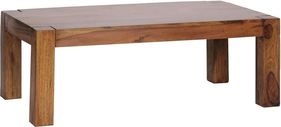 Sky Style salontafel massief hout Sheesham 110cm breed salontafel ontwerp donkerbruin landelijke stijl tafel - Foto 2