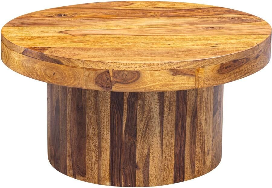 Sky Style salontafel 60x30x60 cm Sheesham massief houten salontafel Design woonkamer tafel rond Salontafel bruin Tafel woonkamer - Foto 2