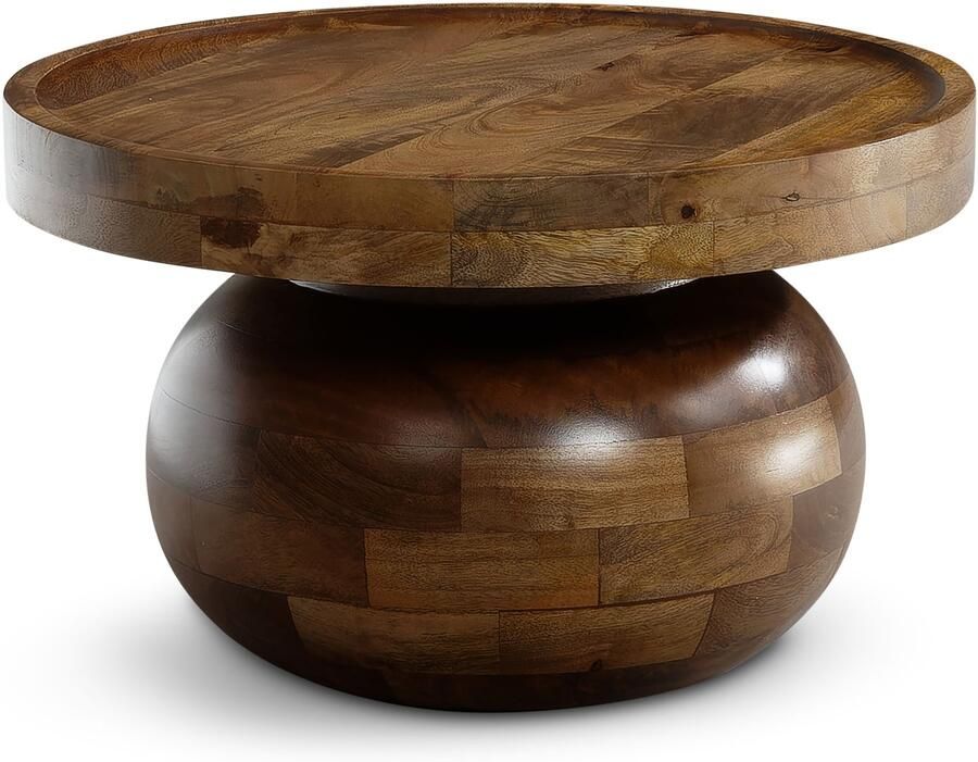 Wohnling Salontafel walnoot rond massief 50 cm - Foto 2
