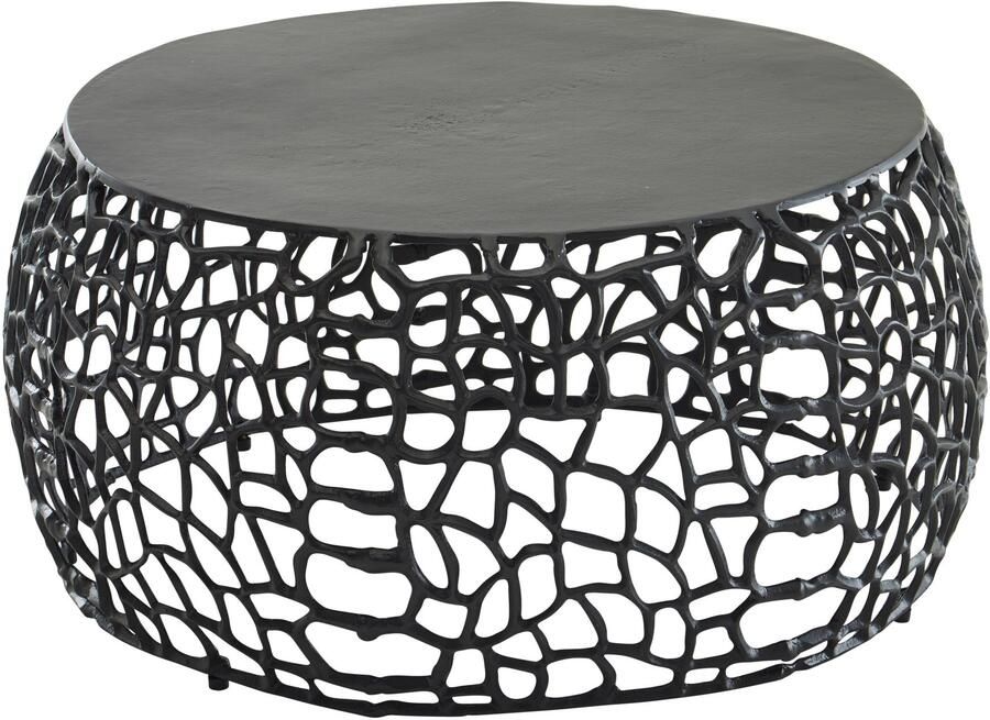 Sky Style Koffietafel Aluminium 66x66x30 cm Salontafel Metaal Zwart Tafel Woonkamer Rond Woonkamertafel Modern Kleine Bijzettafel