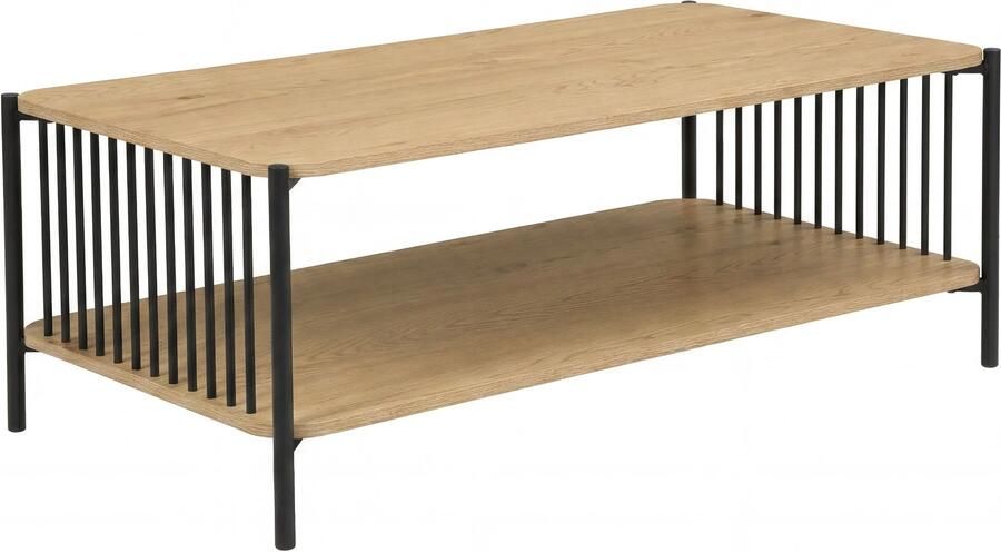 Wohnling Salontafel zwart opbergvak 110x60 cm