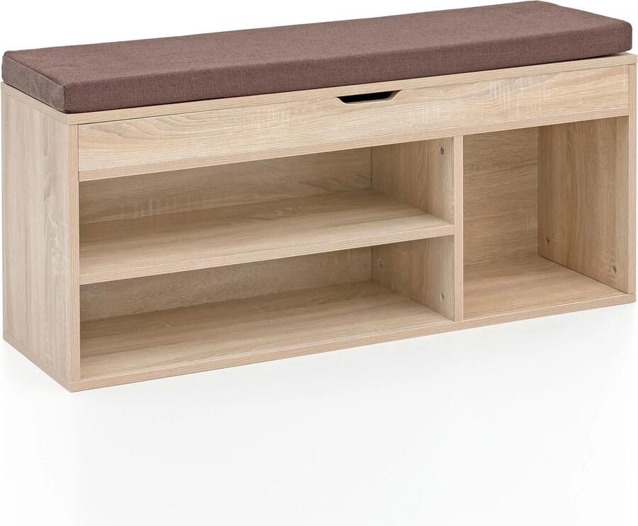Industrieelinhuis.nl Schoenenbank 104x51x32 cm garderobe zitbank stoffen gangbank