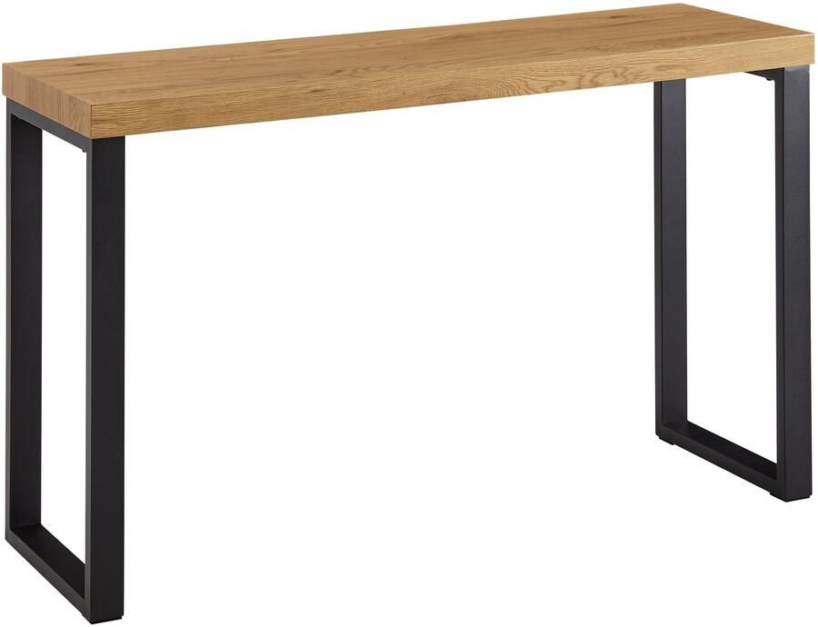 Nancy's Crasto Sidetable Consoletafel Bijzettafel Eiken Zwart Staal ± 120 x 40 x 75 cm - Foto 2