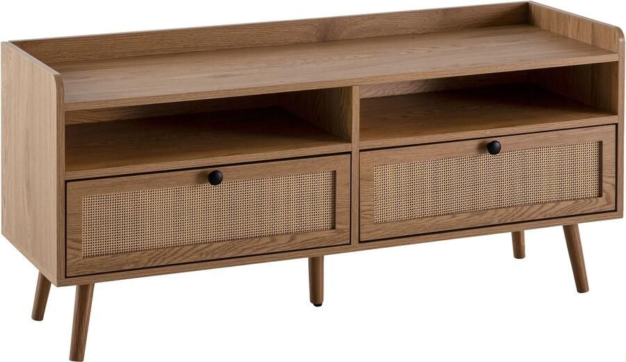 Wohnling Tv-meubel eiken rotan 120x56x39 cm