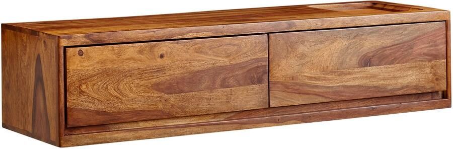Sky Style HiFi Lowboard Hangend Sheesham Massief Hout 108x25x34 cm TV-Dressoir Design TV-Meubel Modern TV-Tafel Wand TV-Bord Woonkamer - Foto 2