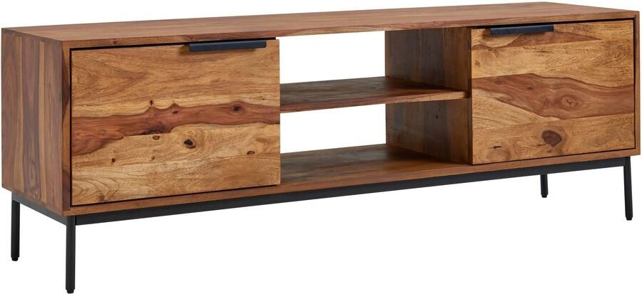 Sky Style lowboard massief sheeshamhout 147x51x38 cm TV-dressoir met twee deuren Design TV meubel hoog TV meubel TV meubel modern TV dressoir woonkamer