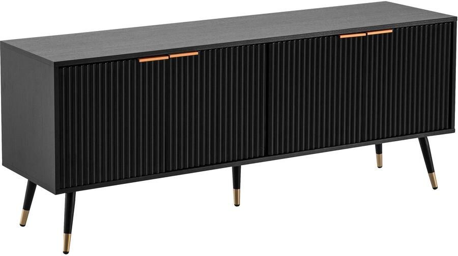 Wohnling Tv-meubel TV- zwart eiken 150x60x39 cm - Foto 2