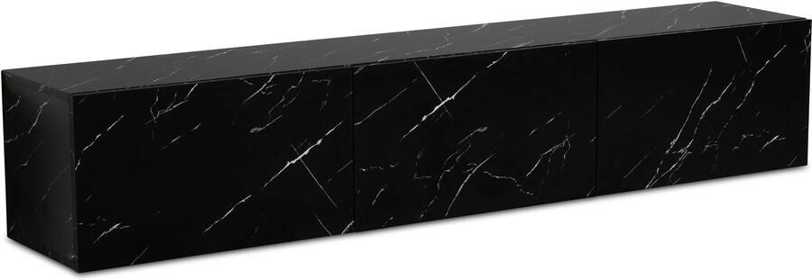 Sky Style Novia Zwart 160 cm TV Wandmeubel Marmerlook - Foto 2