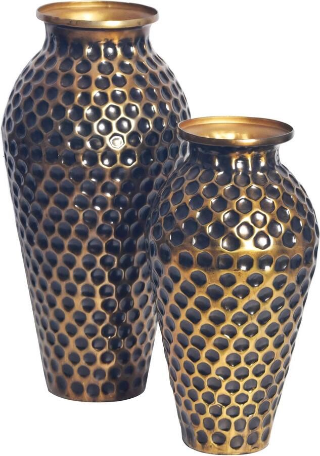 Wohnling Vaas goud aluminium amphora set 2