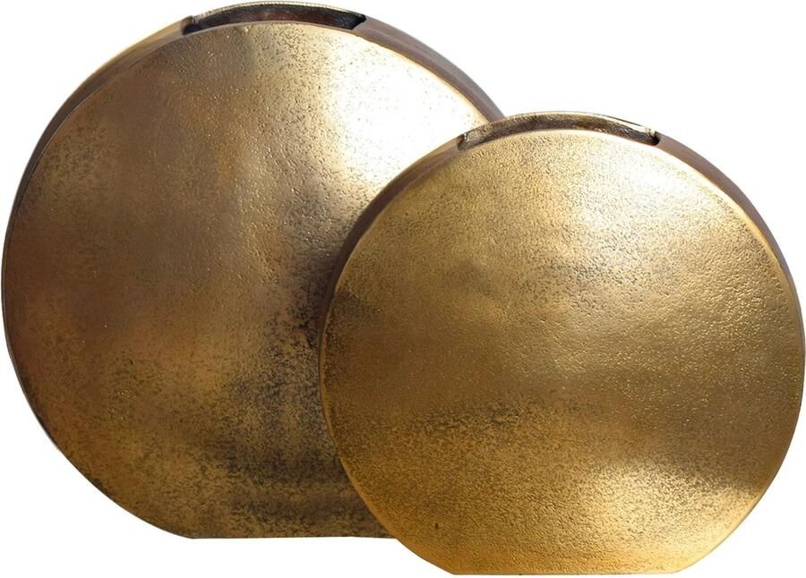 Wohnling Vaas goud aluminium rond set 2