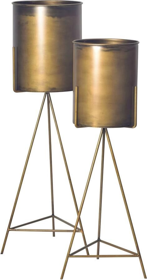 Wohnling Vaas goud metaal rond 89 cm hoog