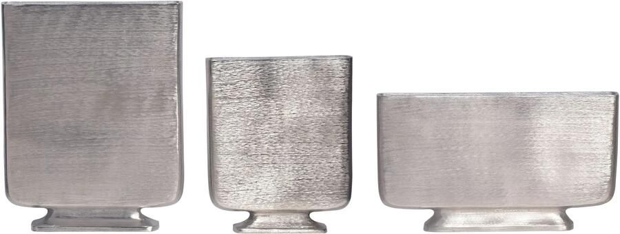 Wohnling Vaas zilver aluminium set van 3