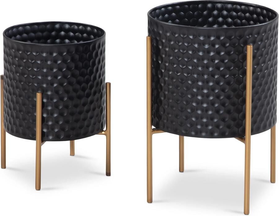 Wohnling Vaas zwart metaal 44 cm hoog