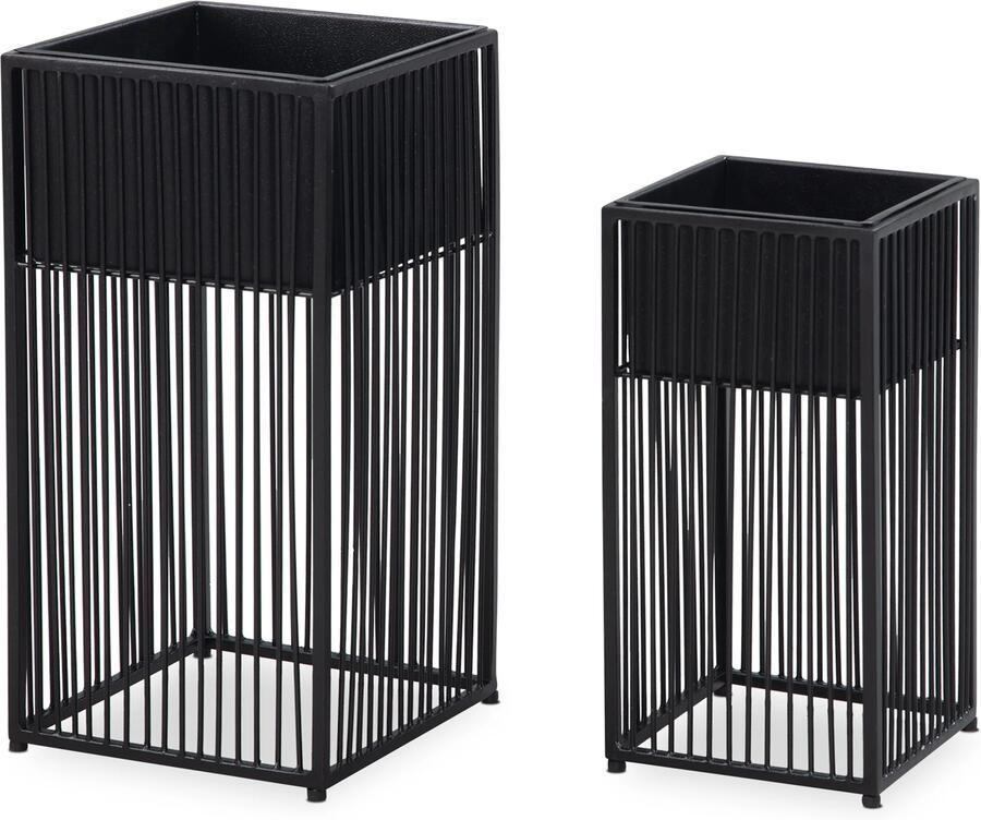Wohnling Vaas zwart metaal 50 cm hoog