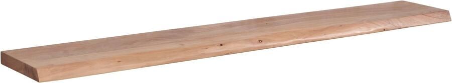 Wohnling Wandplank 160 cm Acacia Massief Hout met Boomrand Hangplank Modern | Muurplank Hangende Plank | Plank voor de Wand Zwevend - Foto 2