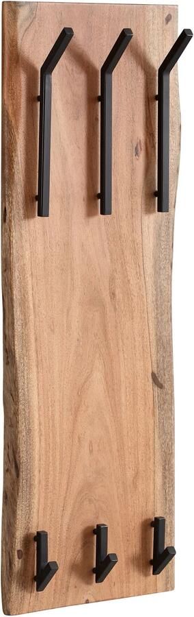 Industrieelinhuis.nl Wandkapstok hout metaal 100 cm garderobekast hal haakrail massief hout - Foto 2