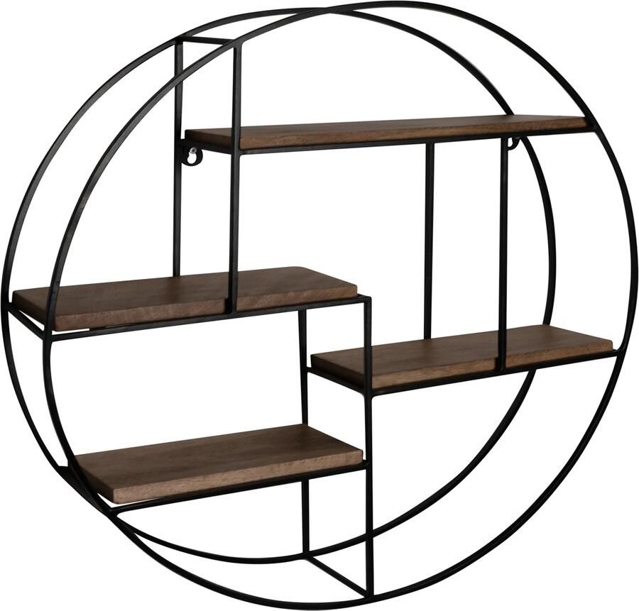 Wohnling Wandplank mangohout rond 70 cm