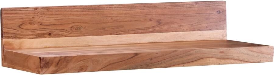 Wohnling wandplank MUMBAI massief hout acaciahout plank 80 cm landelijke stijl hangende plank echt hout wandplank natuurlijk product - Foto 2