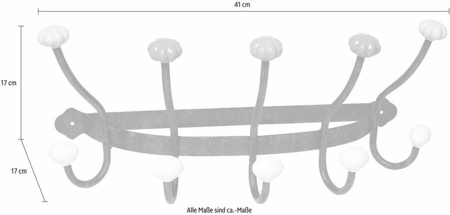Ambiente Haus Kapstok Veelkleurige klaprozen