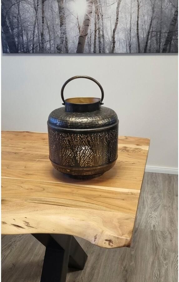 Ambiente Haus Lantaarn met kaars Lantaarn bosontwerp met handvat (H) 42 cm (1 stuk) - Foto 3