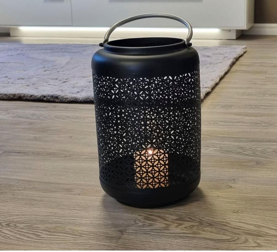 Ambiente Haus Lantaarn met kaars Lantaarn met zilverkleurige handvat (H) 42 cm (1 stuk) - Foto 4