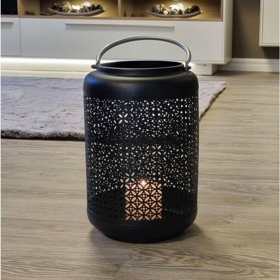 Ambiente Haus Lantaarn met kaars Lantaarn met zilverkleurige handvat (H) 42 cm (1 stuk) - Foto 2