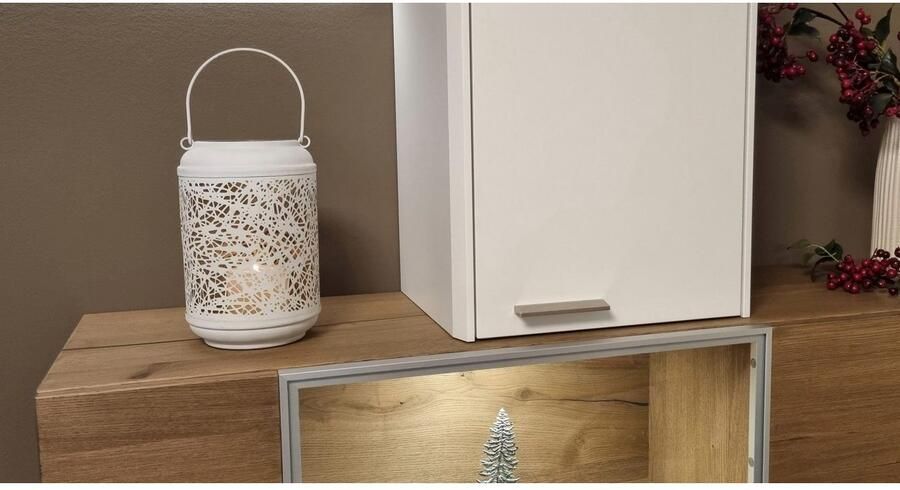 Ambiente Haus Lantaarn met kaars Lantaarn van metaal in wit (H) 24 cm (1 stuk)